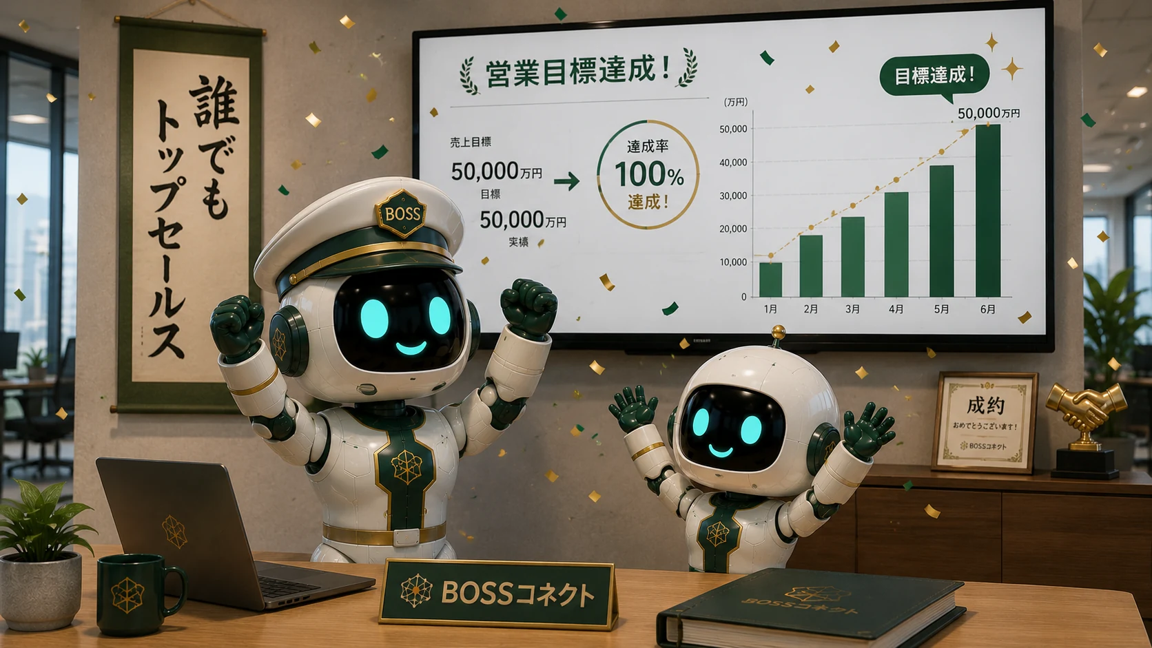 目標を達成した営業チーム